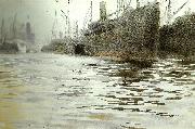 Anders Zorn i hamburgs hamn oil painting artist